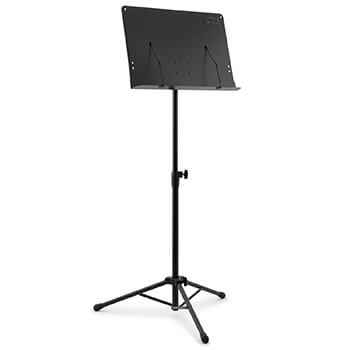 Mad About MUS24-BK Orchestral Sheet Music Stand with Page Retainers and Tripod Base