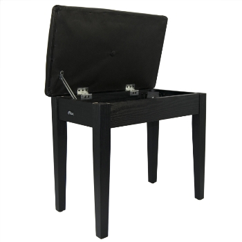 Tiger Black Wooden Piano Stool With Storage