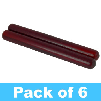 Theodore Wooden Claves - Quality Redwood - Pack of 6 Pairs