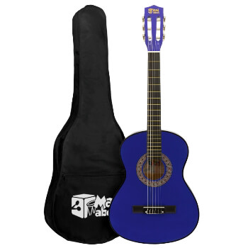 Blue 3/4 Classical Guitar by Mad About - Colourful Guitar with Bag