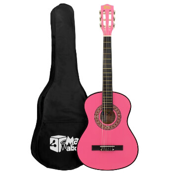 Pink 1/2 Classical Guitar by Mad About - Colourful Guitar with Bag