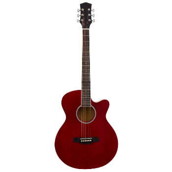 Red Electro Acoustic Guitar for Beginners
