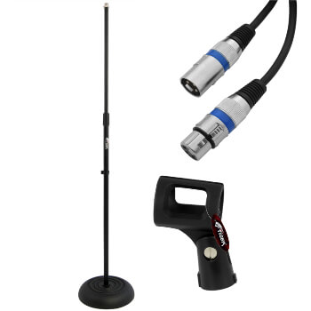 Tiger Mic Stand with Round Base Inc Mic Cable & Clip