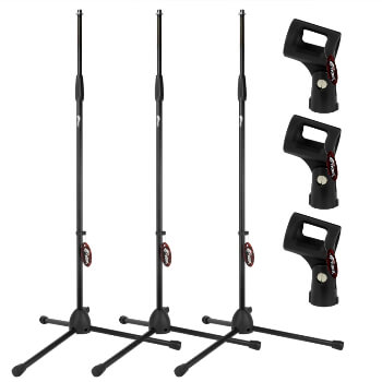 Tiger 3 Pack of Straight Microphone Stands