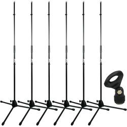 Tiger 6 Pack of Straight Microphone Stands