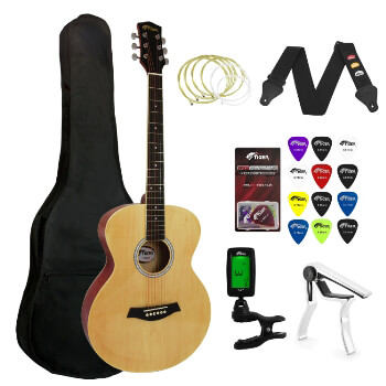 Tiger Beginners Acoustic Guitar Package - Natural