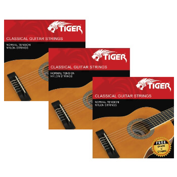 Tiger Pack of 3 Classical Guitar String Sets