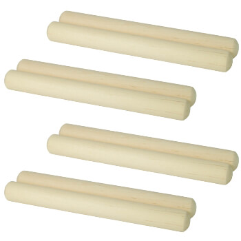 Theodore Wooden Claves - 4  Pairs of Quality Rhythm Sticks