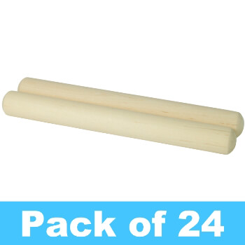 Theodore Wooden Claves - Natural Rhythm Sticks - Pack of 24 Pairs