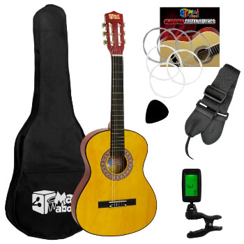 Childrens Classical Guitar Kids Pack 3/4 Size with Free Tuner by Mad About