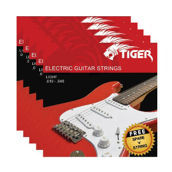 Tiger Electric Guitar Strings - Pack of 5 Light (10 - 46) Sets
