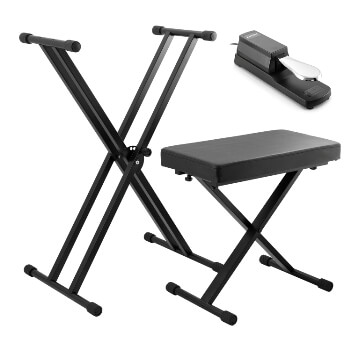 Tiger Keyboard Stand, Stool & Sustain Pedal Pack