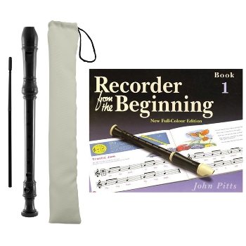 Tiger Descant Recorder with Case and Recorder from the Beginning Book 1 Package