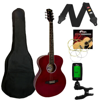 Tiger Acoustic Guitar in Red - School Pack