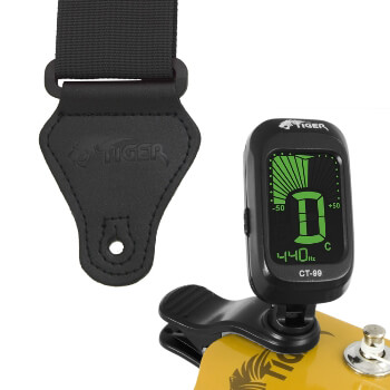 Tiger Guitar Strap and Tuner Pack