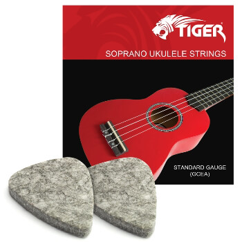 Tiger Ukulele Strings and Plectrums Pack