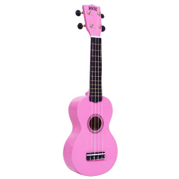 Mahalo Beginners MR1 - 2511 - Left Handed Soprano Ukulele in Pink with Aquila Strings & Bag