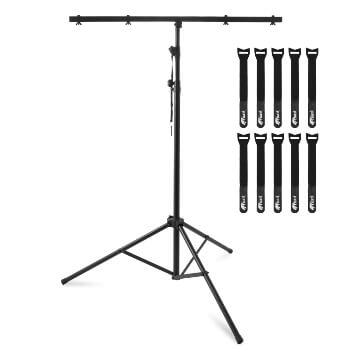 Tiger T-Bar DJ Lighting Stand - Photography Lights Stand with 10 Cable Ties