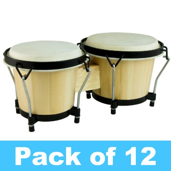 World Rhythm Bongo Drums - Pack of 12