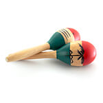 World Rhythm Natural Hand Painted Wooden Maracas – Childrens Percussion Instrument, Small