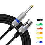 Tiger 6 Metre, 20 Foot Female XLR to 1/4 Inch Jack Microphone Instrument Cable