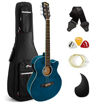 Tiger Blue Electro Acoustic Guitar Package with Padded Bag