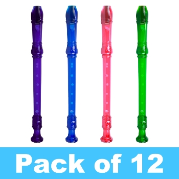 Tiger Descant Recorder - Various Colours - Pack of 12