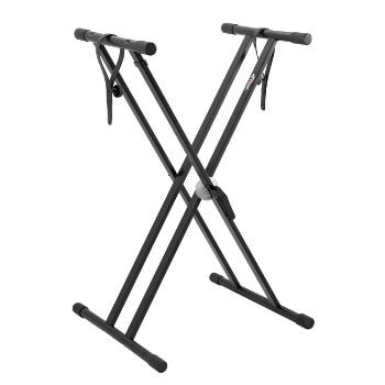 New for 2018 - Double Braced X-Frame Keyboard Stand with Securing Straps