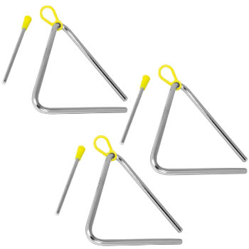 Tiger 15cm Pack of 3 Triangle Instrument with Beater