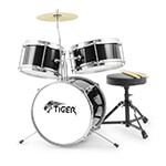 Tiger Junior 3 Piece Drum Kit - Black