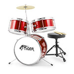 Tiger Junior 3 Piece Drum Kit - Red