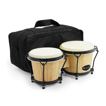 World Rhythm Bongo Drums with Padded Bag