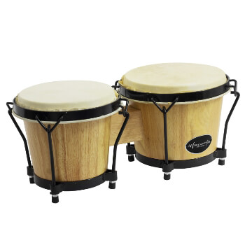 World Rhythm Bongo Drums for Beginners - Natural Finish