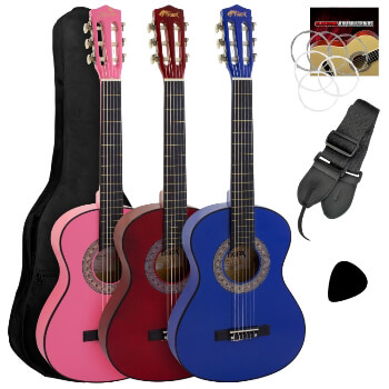 Tiger Childrens 1/2 Size Classical Guitar Package – Red & Blue