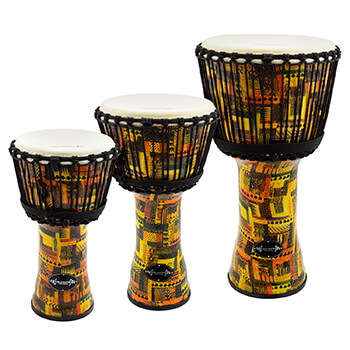 World Rhythm Goat Skin PVC Orange Djembe Drum
