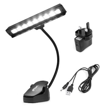 Tiger Orchestra Music Stand Light - 9 Quality Super LEDs, 3x AA Batteries Included