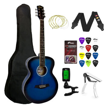 Tiger Beginners Acoustic Guitar Package - Blue