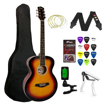 Tiger Beginners Acoustic Guitar Package - Sunburst 