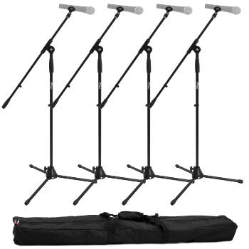 Tiger Boom Microphone Stand - Pack of 4 with Bag