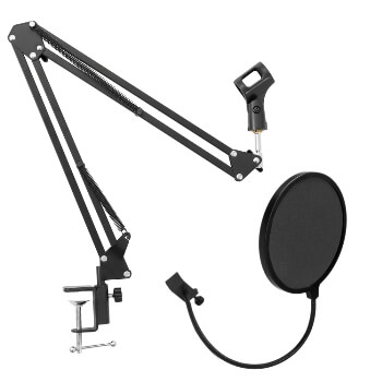 Tiger Studio Microphone Boom Table Arm & Pop Screen Filter Set