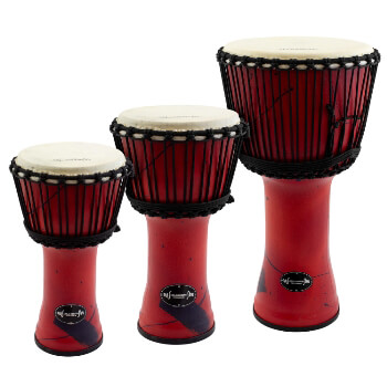 World Rhythm Djembe Drums in Red
