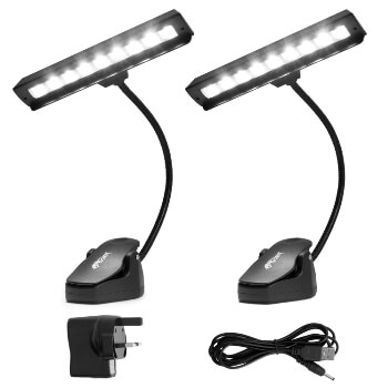 Tiger Orchestral Music Stand Light Pack of 2 - 9 High Quality LEDs