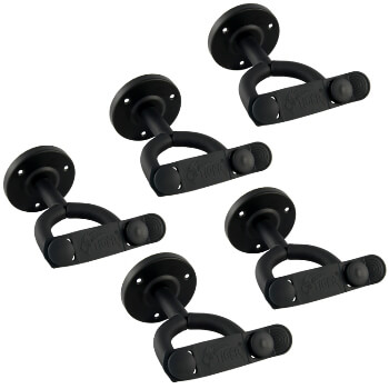 Tiger Pack of 5 Guitar Wall Hangers - Secure Wall Hooks