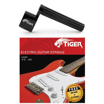 Tiger Electric Guitar Strings & String Winder Pack