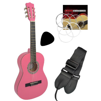 Tiger 1/4 Size Beginners  Classical Guitar - Pink