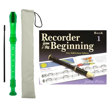 Tiger Descant Recorder with Carry Case and Recorder from the Beginning Book 1