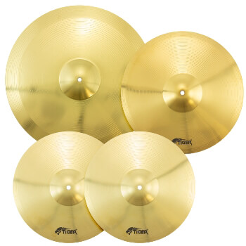 Tiger TDA7-BR Drum Cymbal Set – 14” Hi-Hats, 16” Crash, 20” Ride Cymbals