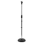 Tiger Adjustable Microphone Stand with Heavy Round Base - Chrome