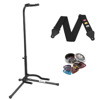 Tiger Universal Guitar Stand with Guitar Strap and Plectrums
