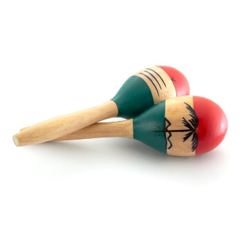 World Rhythm Natural Hand Painted Wooden Maracas – Childrens Percussion Instrument, Small
